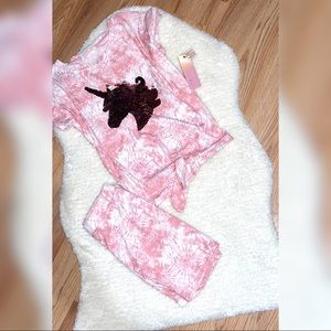 Sun Set Sky Tie Dye Unicorn Pajama Set